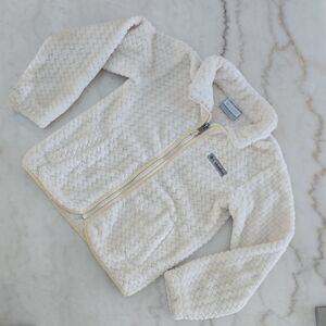 Columbia Off-White Textured Fleece Jacket (girl 6-6x)